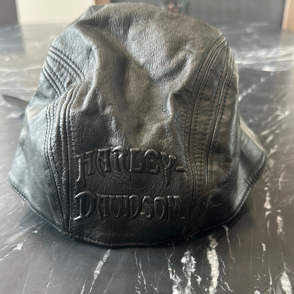 Harley-Davidson Black Leather Cap